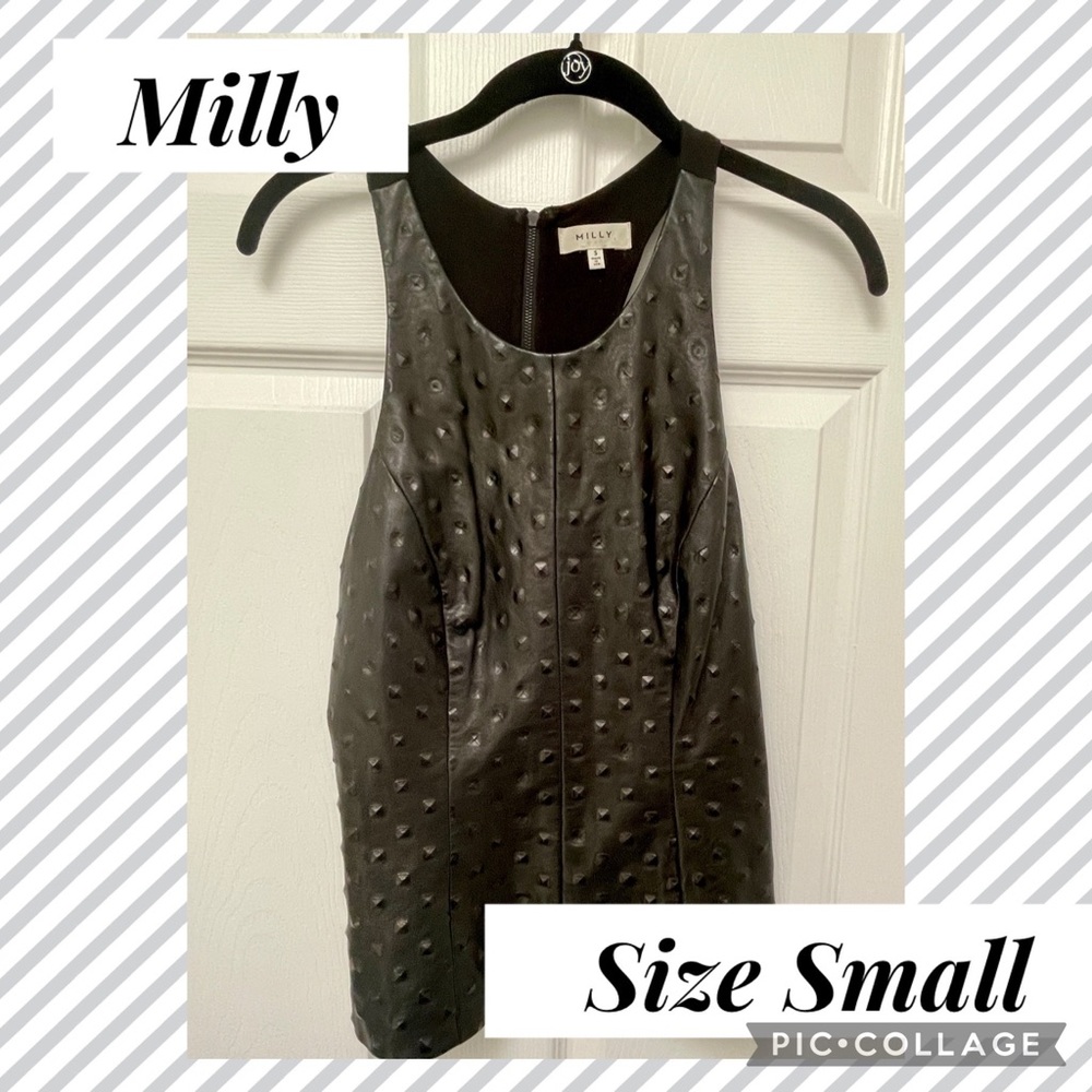 Milly Size Small Real Leather Racerback Top